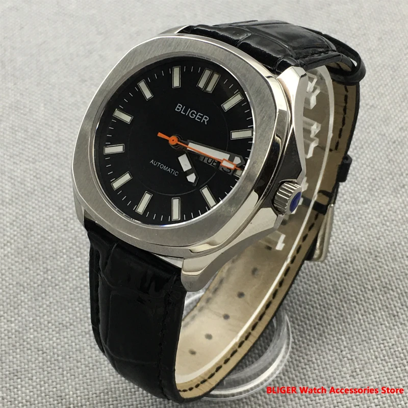 

New BLIGER BLACK Dial 40mm Mens Fashion Trend Automatic Watch Sapphire Glass NH36A Movement Luminous Watch