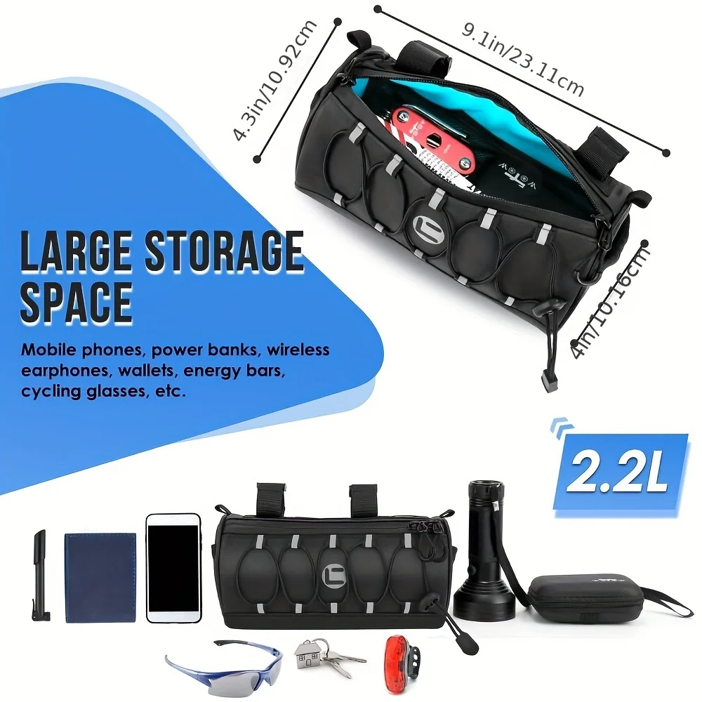 Водонепроницаемая сумка на руль для велосипедов с большим светоотражающим