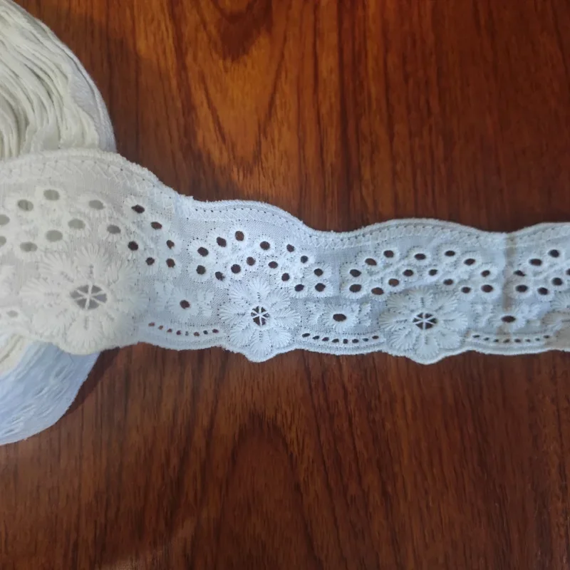 Вышитая кружевная ткань для шитья 100% хлопок ленточная отделка аксессуары одежды