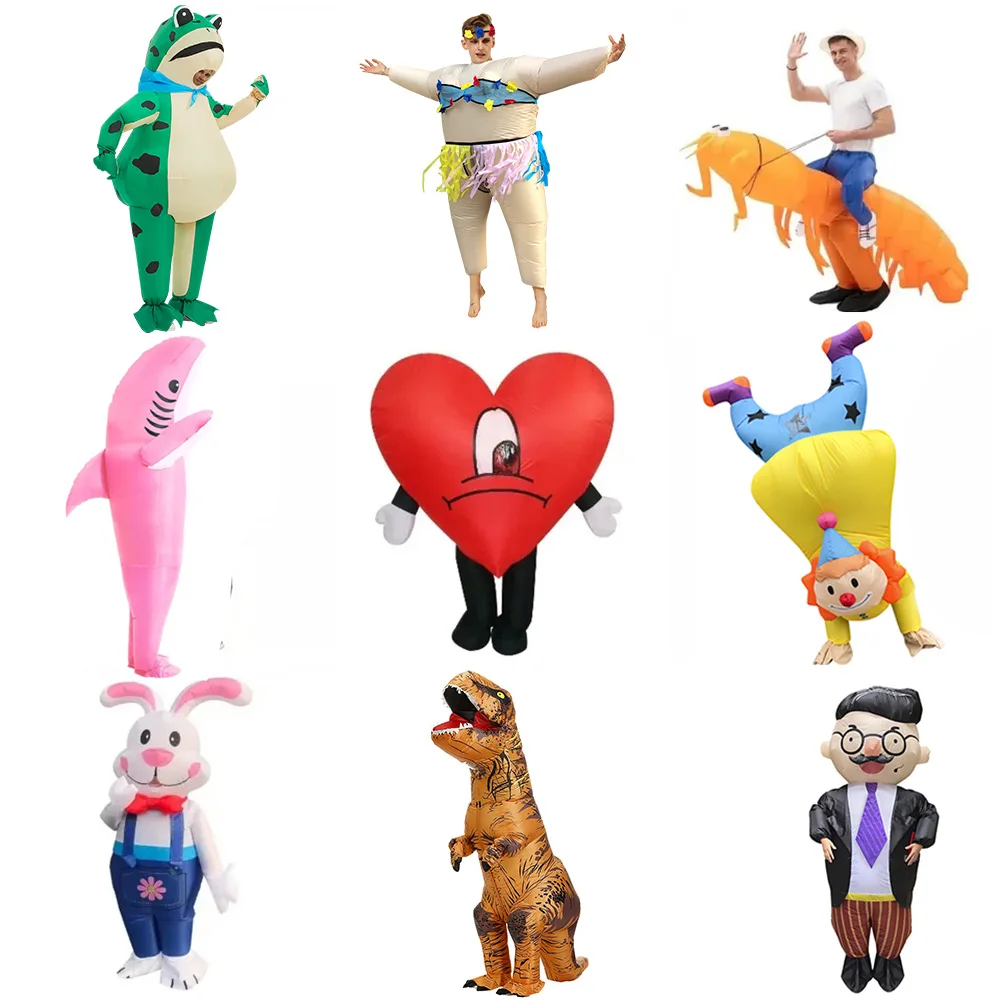 

Hot T-Rex Dinosaur ET Alien Halloween Costume Adult Men Women Cosplay Clown Anime Mascot Inflatable Costume Carnival Party