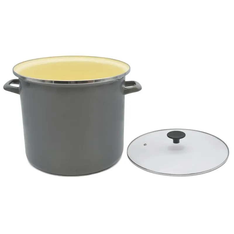 

, Профессиональный сверхпрочный контейнер из высокопрочной эмалированной углеродистой стали с крышкой, 16 кварт