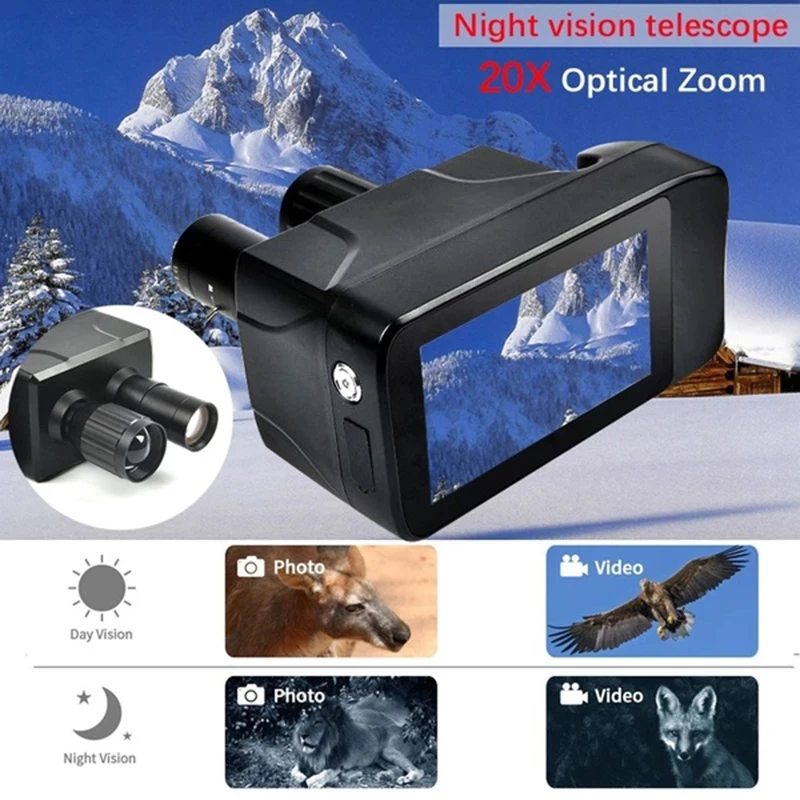 

HD Infrared Night Vision Device 20X Zoom 5" Touch Screen Multifunction Digital Binocular Night Viewer Camera Hunting Accessories