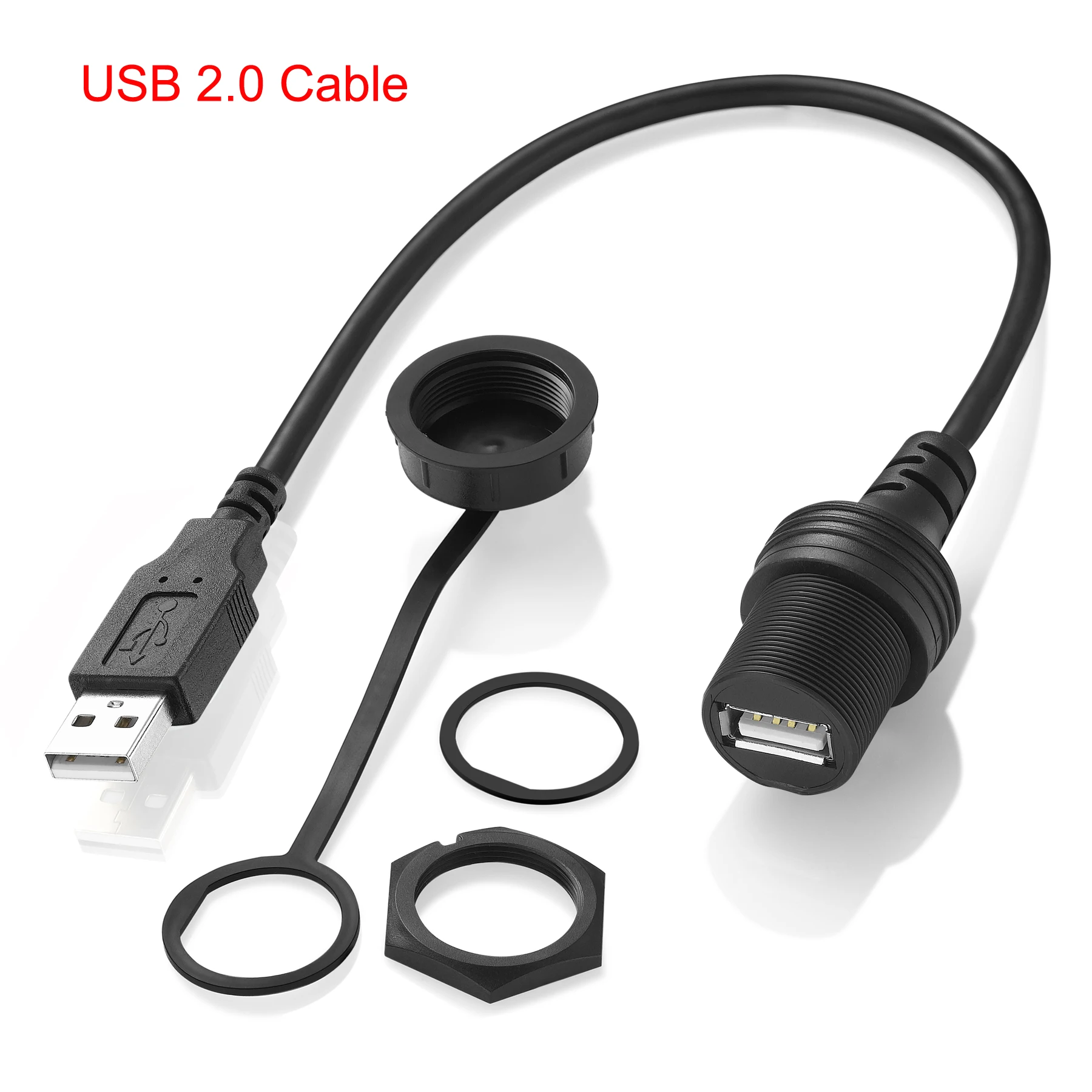 Фото Приборная панель Bochara USB 3,0, USB 2,0, кабель «штырь-гнездо», панель скрытого монтажа, водонепроницаемый с крышкой, экранированный для автомобиля, мотоцикла, лодки №5