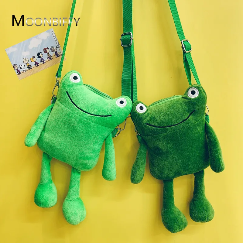 

Cute Mini Frog Crossbody Bag Women PlusH Bag for Autumn Kawaii Girl Phone Key Shoulder Bag Purses Children Casual Messenger Bag