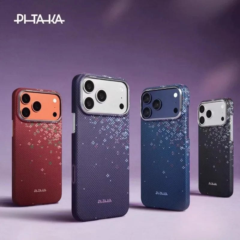 Фото Чехол PITAKA из углеродного волокна для iPhone 17 Pro Max/17 Pro/17/Air, магнитный, кевларовый, противоударный, ультратонкий №1