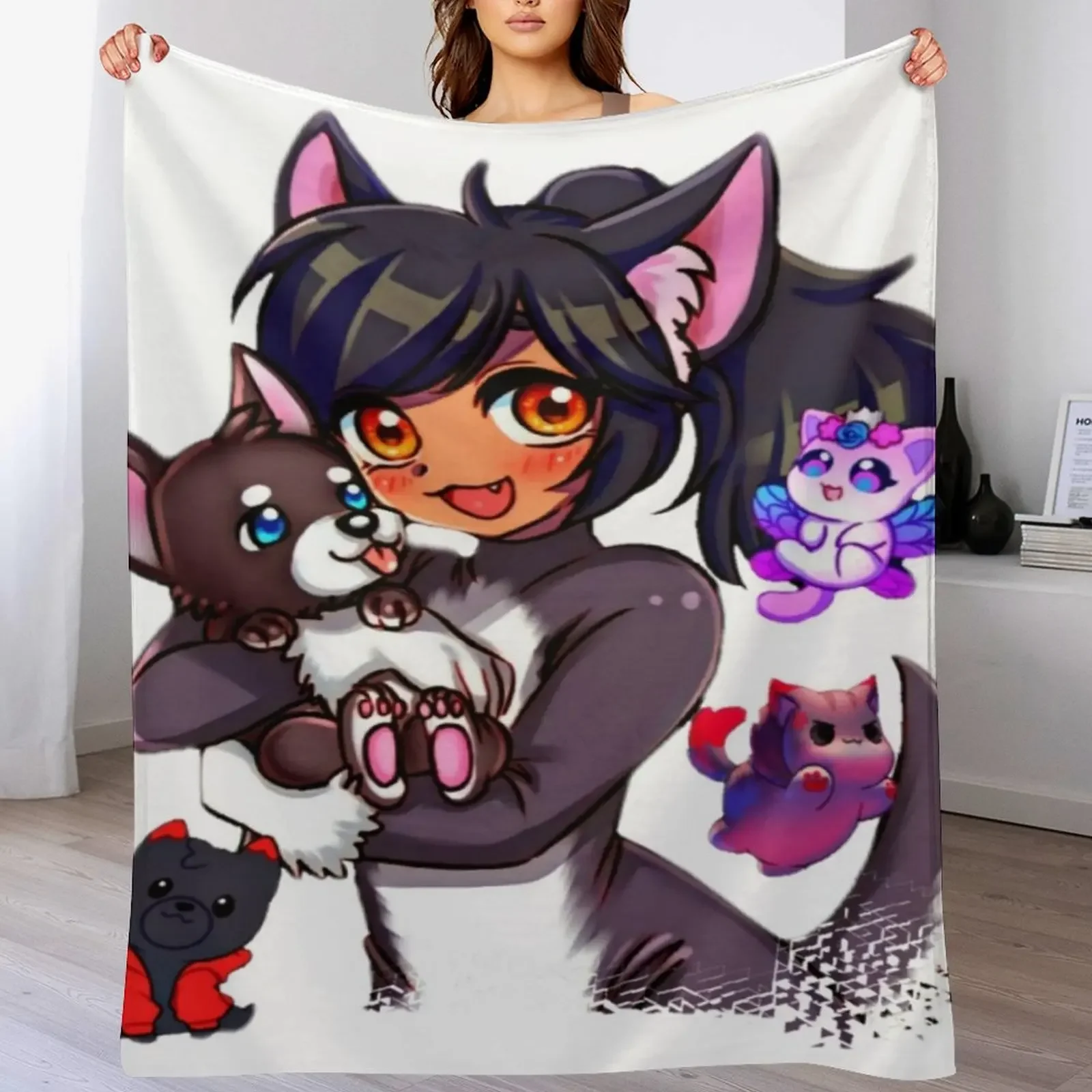 Фото Meemeows Aphmau кот плюшевое одеяло косплей аниме на зиму роскошные утолщенные одеяла одеяла №1