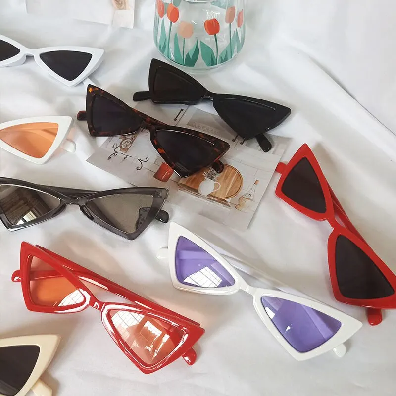 

Women Cat Eye Vintage Sunglasses Brand Designer Retro Points Driver Goggles Sun Glasses Lady Eyeglass Butterfly Driver Goggles