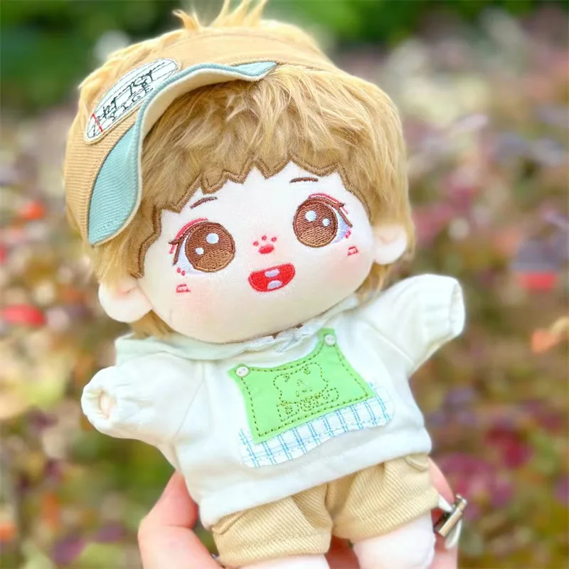 

20cm Plush Doll Idol Stuffed Super Star Figure Dolls With Hair Cotton Baby Doll Toys Plushies YiBo Fans Korea Kpop EXO Idol Gift