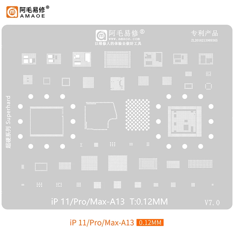 Трафарет Amaoe BGA для реболлинга для iPhone 6-13Pro Max A8 A9 A10 A11 A12 A13 A14 A15 CPU RAM Nand Flash IC Chip, оловянные инструменты для сетки растений