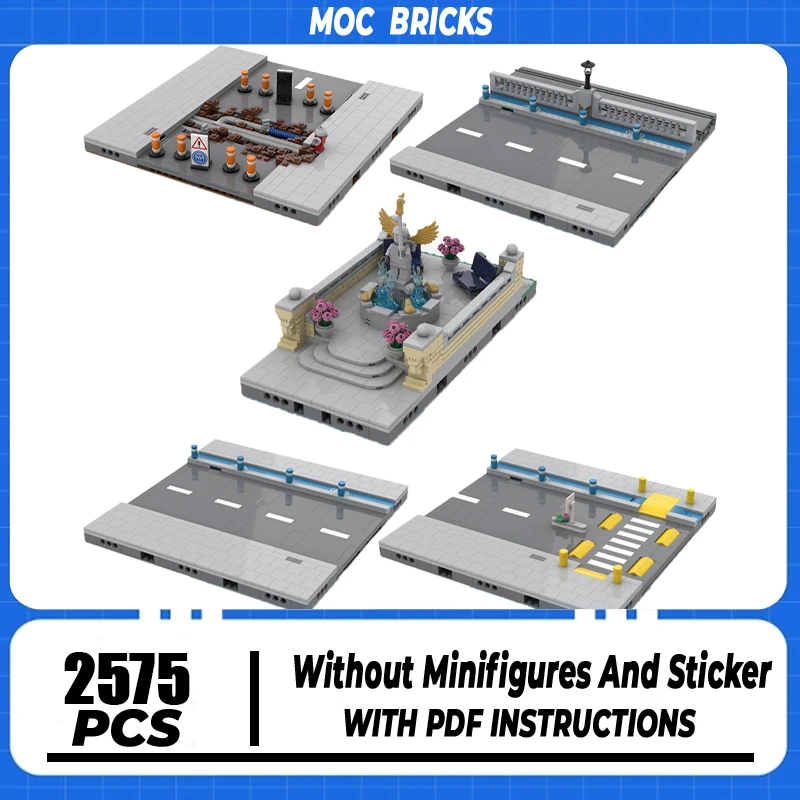 Модель Street View Moc строительные блоки прямые с велосипедной полостью и технологией