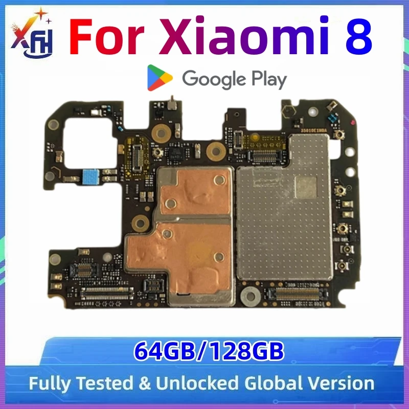 XIFEHHE Unlocked Motherboard For Xiaomi Mi 8 Mainboard Logic Board Original Global Version Main Circuits Board 64GB 128GB enlarge