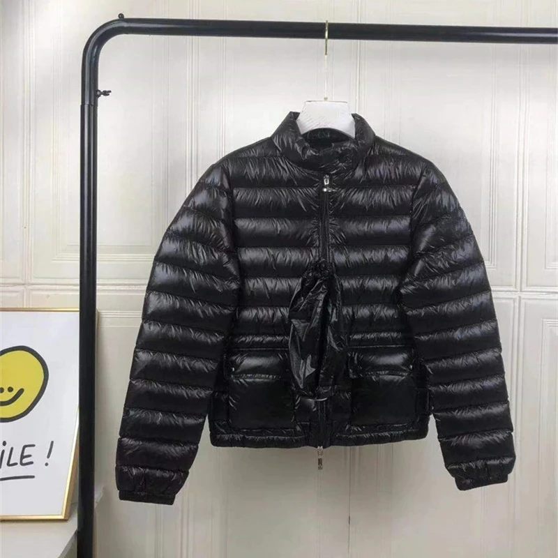 

High Quality 2021 New Winter Women Girl Designer 90% White Duck Down Short Coat Puffer Jacket Stand Collar