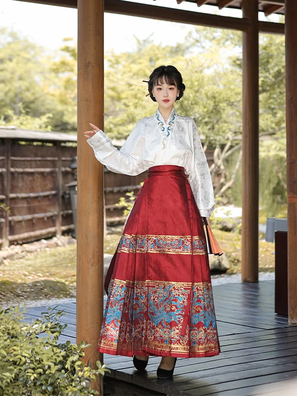 Женское платье династии Хань и Тан плетеная Золотая юбка для макияжа в стиле Мин