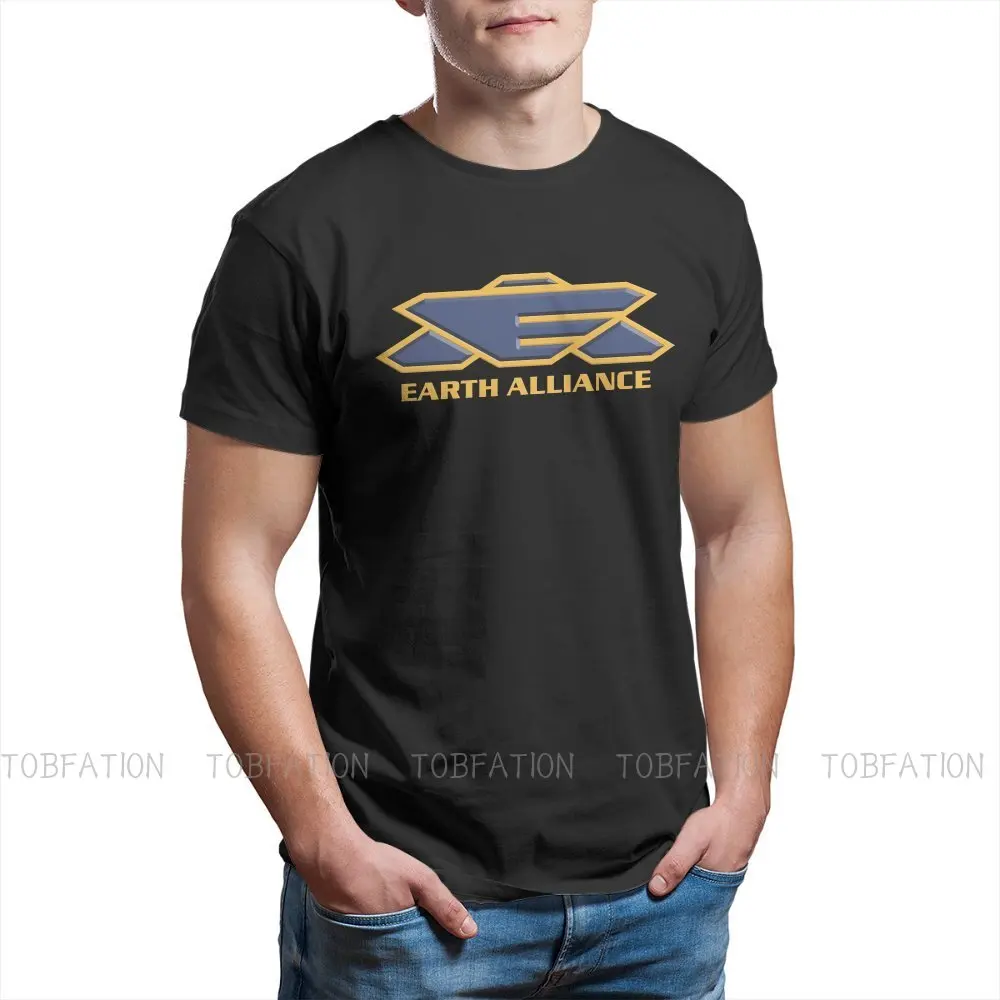 

Babylon Five Jeffrey Sinclair TV TShirt for Men Earth Alliance Emblem Basic Leisure Sweatshirts T Shirt Novelty New Design
