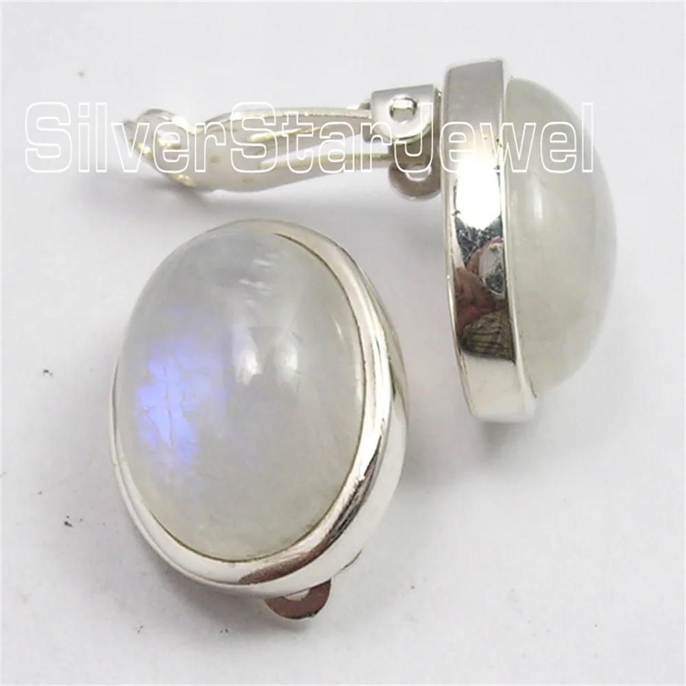 

Classic Semi-precious Stone Clip Earrings 0.7"