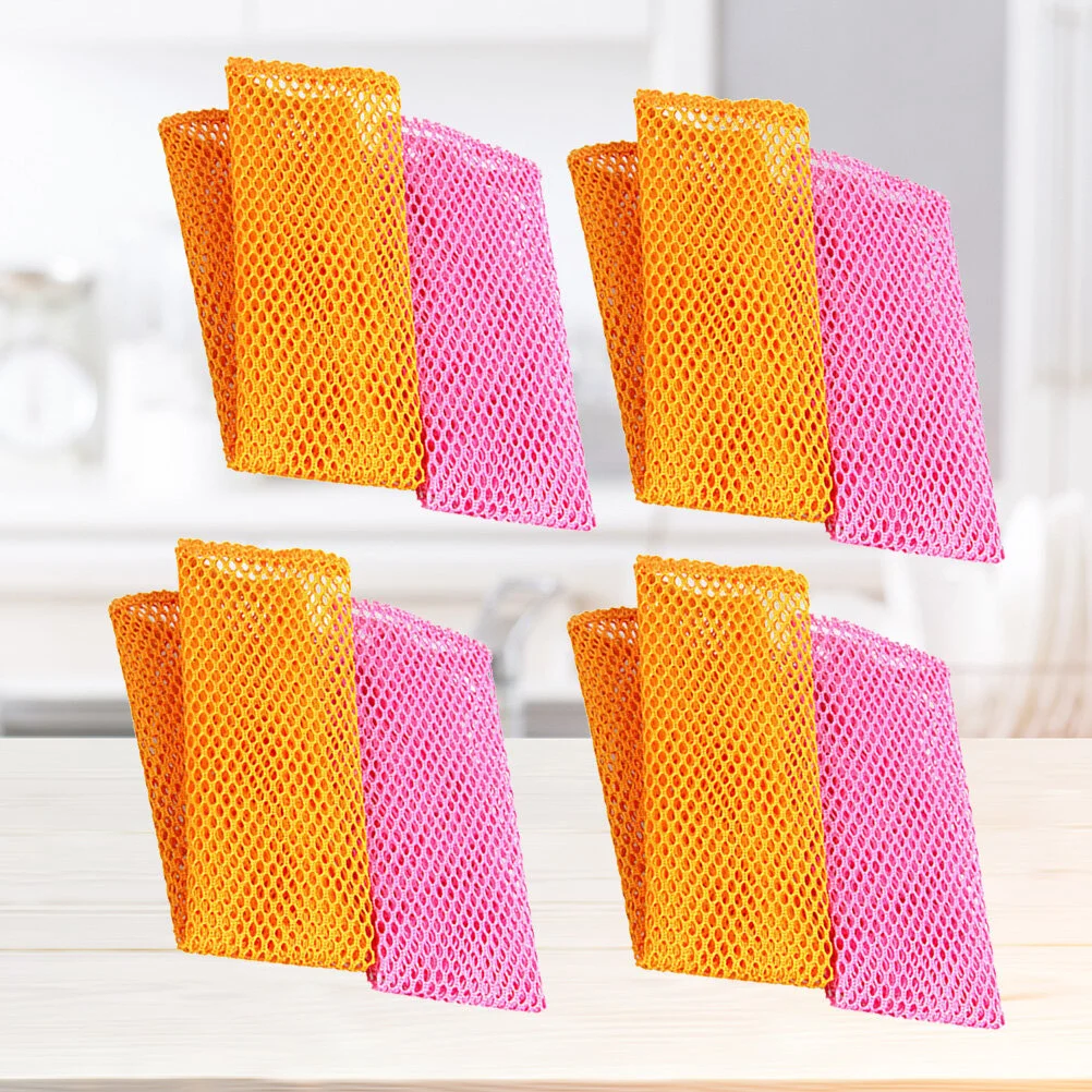 

6PCS Mesh Non-stick Glass Dishes Cleaning Cloth Rapid Dry Scourer Mesh Washing Cloths Kitchen Cleaning Cloths (Mixed Color)
