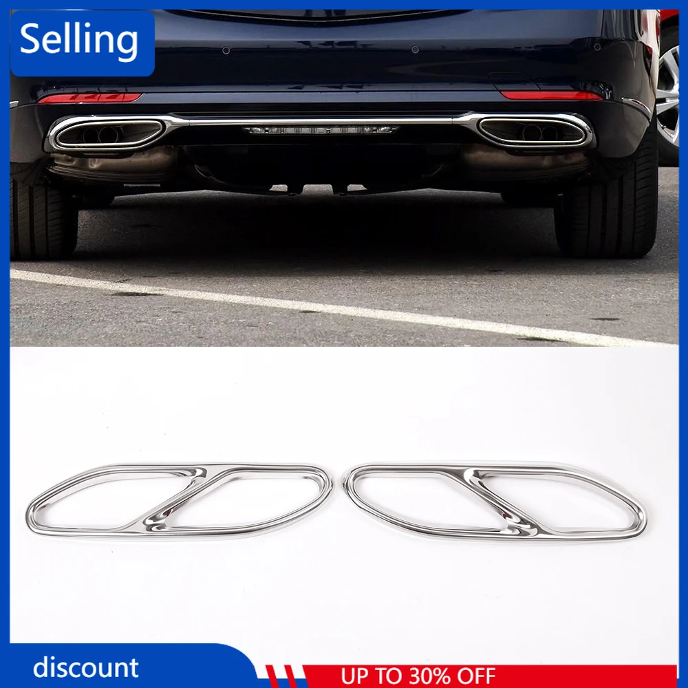 

2 Pcs For Mercedes Benz S Class 2018 2019 Car 304 Stainless Steel Exhaust Tailpipe Cover Trim Car Accessories fast ship