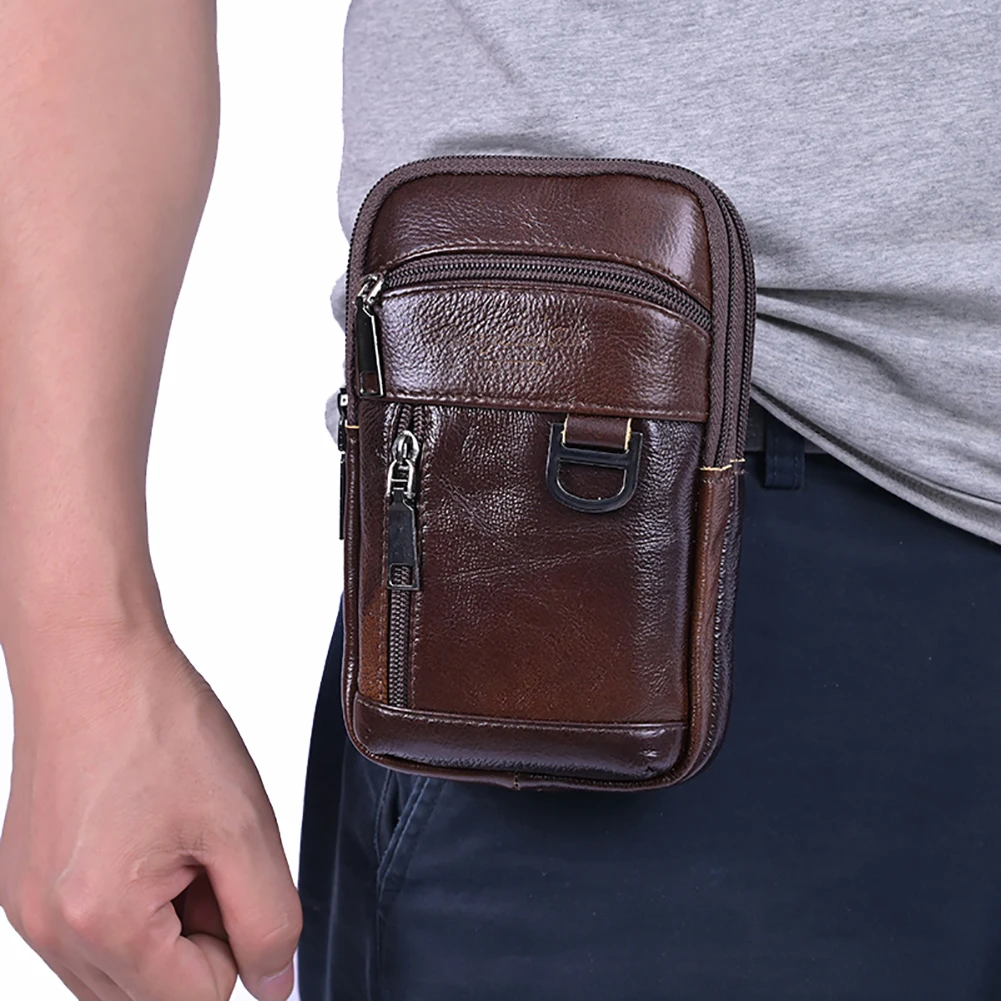 

Vintage Men Cowhide Leather Shoulder Crossbody Bag Waist Fanny Pack Male Belt Bum Bag Travel Casual Messenger Handbags Phone