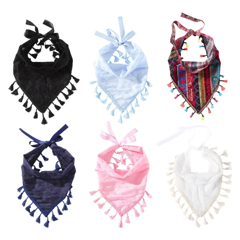 Регулируемая повязка на голову с кисточками и цветочными деталями головные