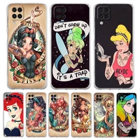 tattoo princess phone case for samsung galaxy a51 a71 a21s a12 a11 a31 a41 a52s a32 a01 a03s a13 a22 5g silicone clear cover