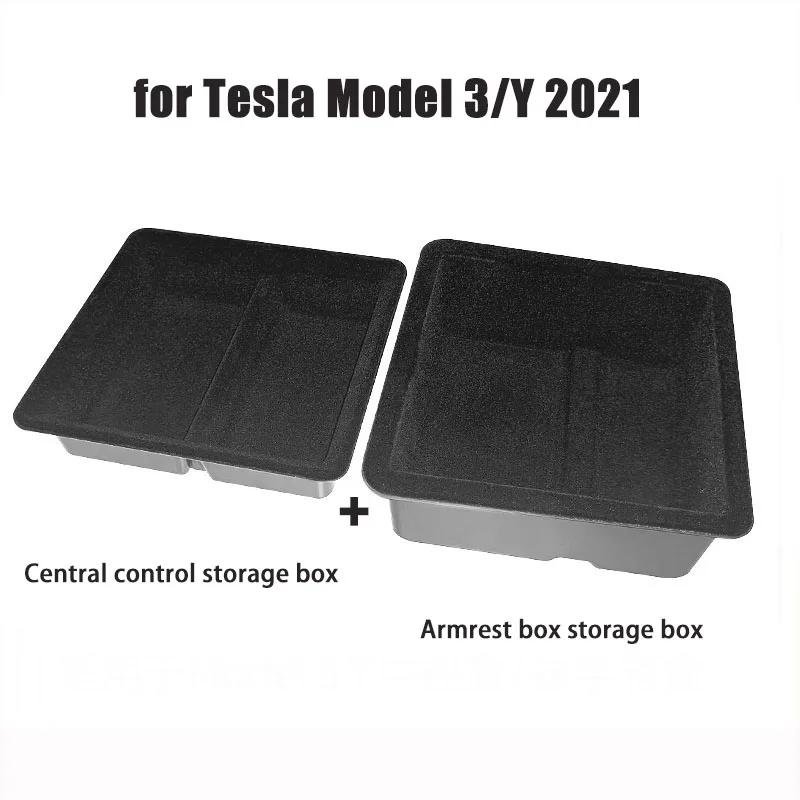 

Контейнер для хранения подлокотников центральной консоли Tesla Model 3 / Model Y 2021, центральный флокирующий органайзер, лоток, аксессуары для салон...