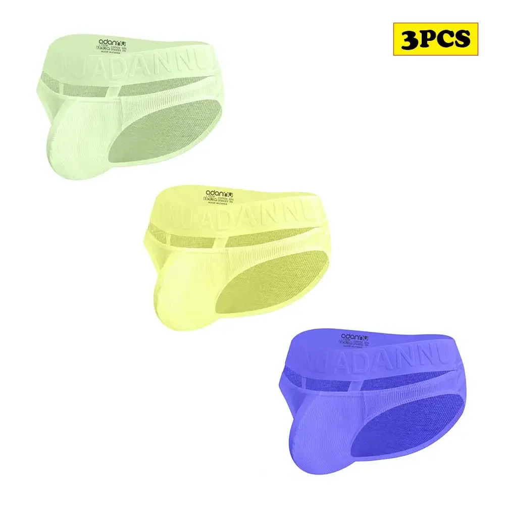 3 шт. мужское сексуальное нижнее белье хлопковое мужские трусы с бандажами для