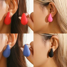 2023 New Fashion Big Teardrop Stud Earrings For Women Spray Paint Acrylic Candy Color Korean Style Jewelry Earrings Pendientes