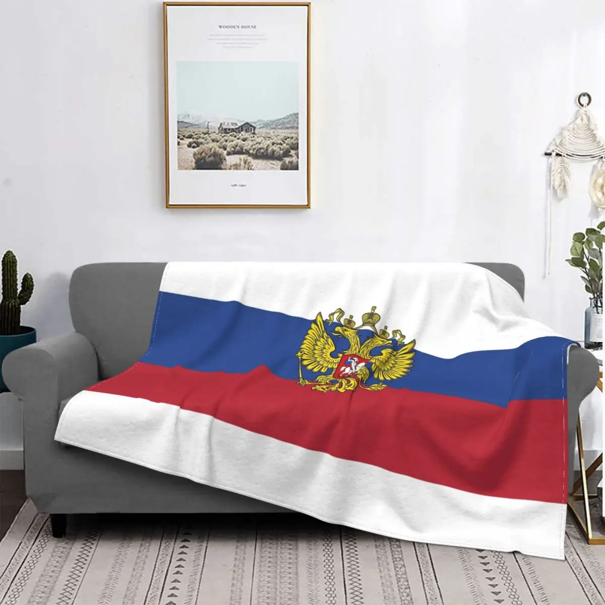 

Russia Flag Knitted Blankets Flannel Soviet Russian CCCP Communist Socialist Super Soft Throw Blankets for Home Couch Bedspread