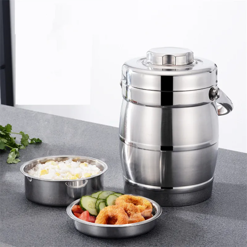 

Stainless Steel Thermos Food Storage Container Lunch Box Large Capacity Picnic Bento Box Portable Lunchbox For School Adult