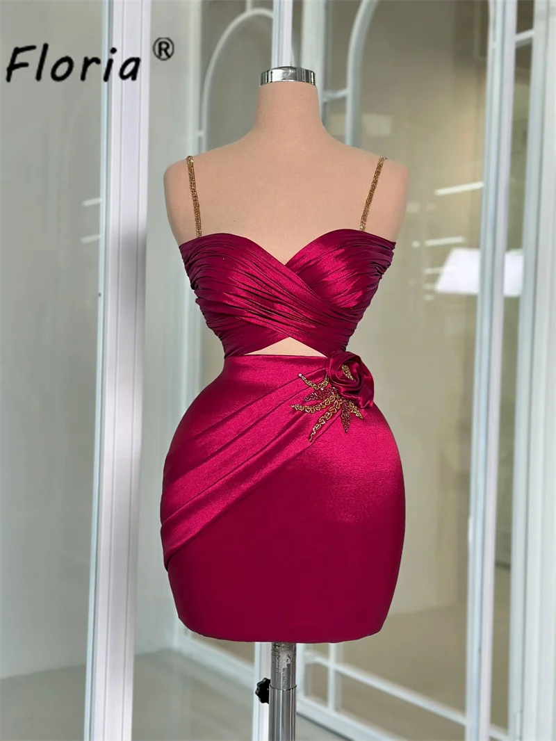 Платье Floria бордо атласное мини