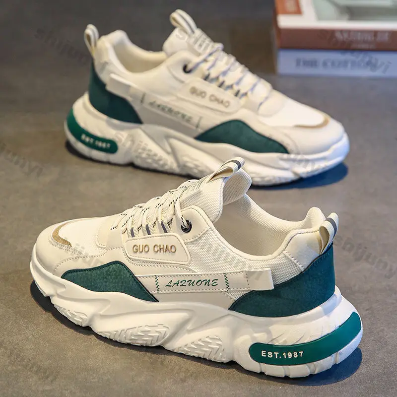 Мужские спортивные повседневные кроссовки на толстой подошве. Удобная