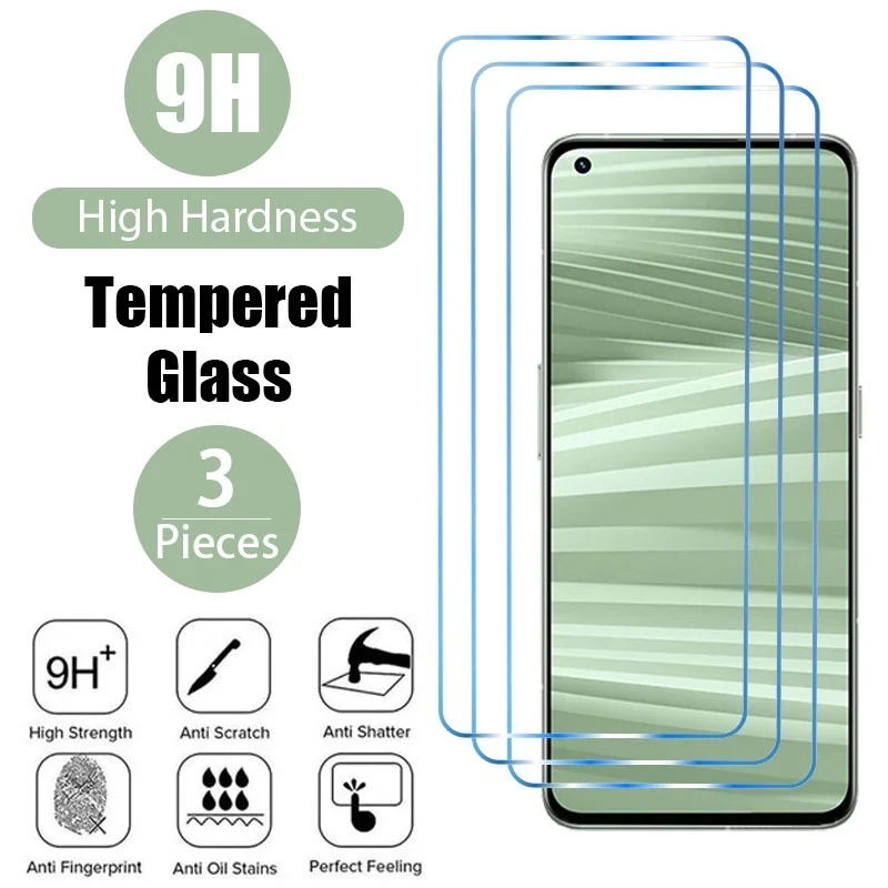 4PCS Tempered Glass for Realme 8 7 Pro GT Neo GT 2 Q3 Pro Screen Protector for Realme C25 C21 C35 GT Master