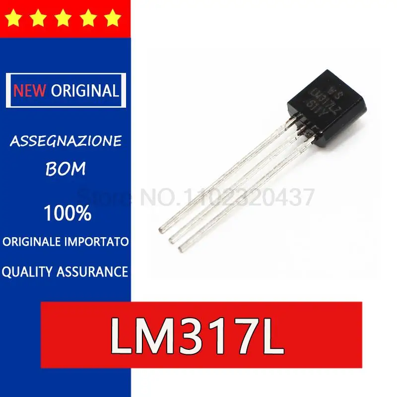 Оригинальный Регулируемый Трехконтактный регулятор напряжения LM317L TO92 WS LM317LZ LM317, 5 шт.