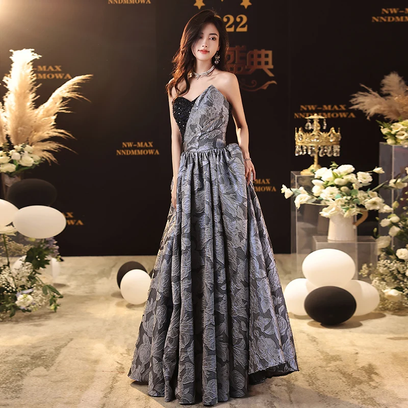 

Роскошные жаккардовые атласные платья для выпускного вечера 2022 элегантные длинные женские вечерние платья до пола без бретелек