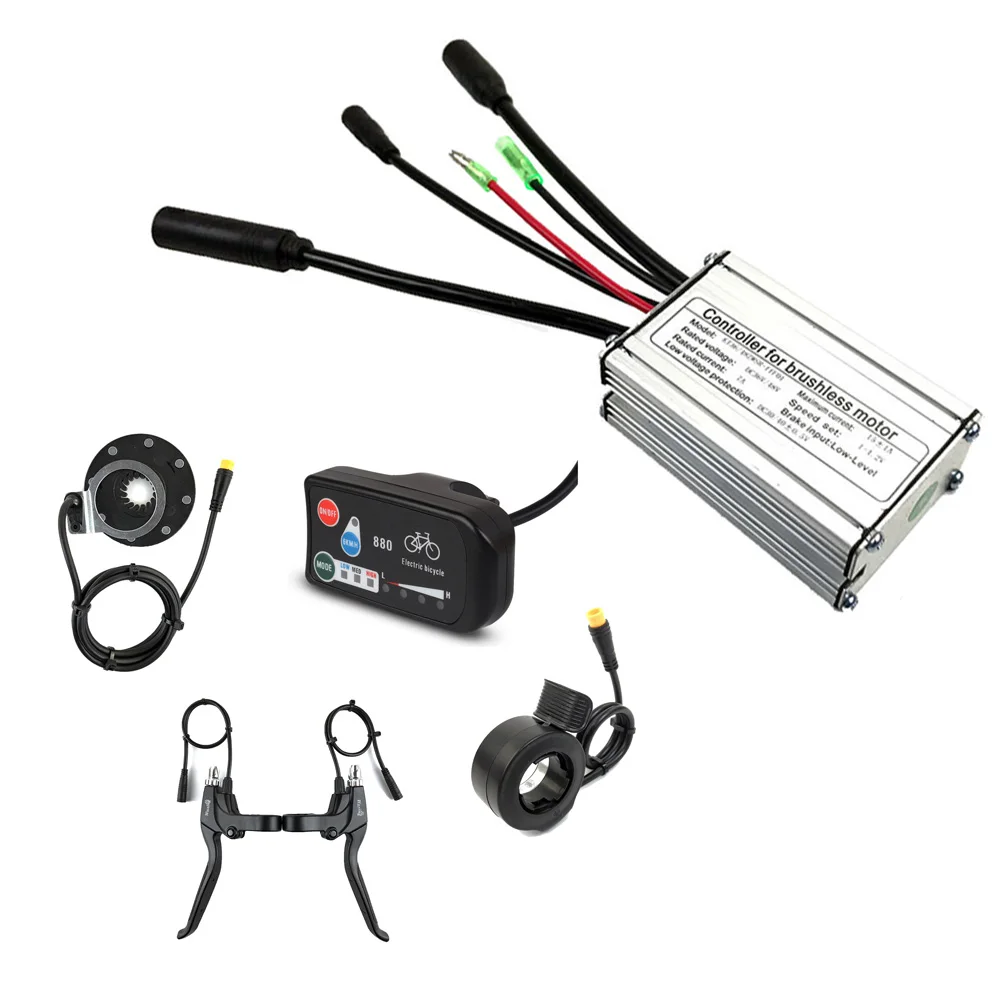 

E-bike KT 36/48V 250W15A Waterproof Controller + LED880 Display + PAS + Throttle + Brake Electric Bike Bicycle Accessories Parts