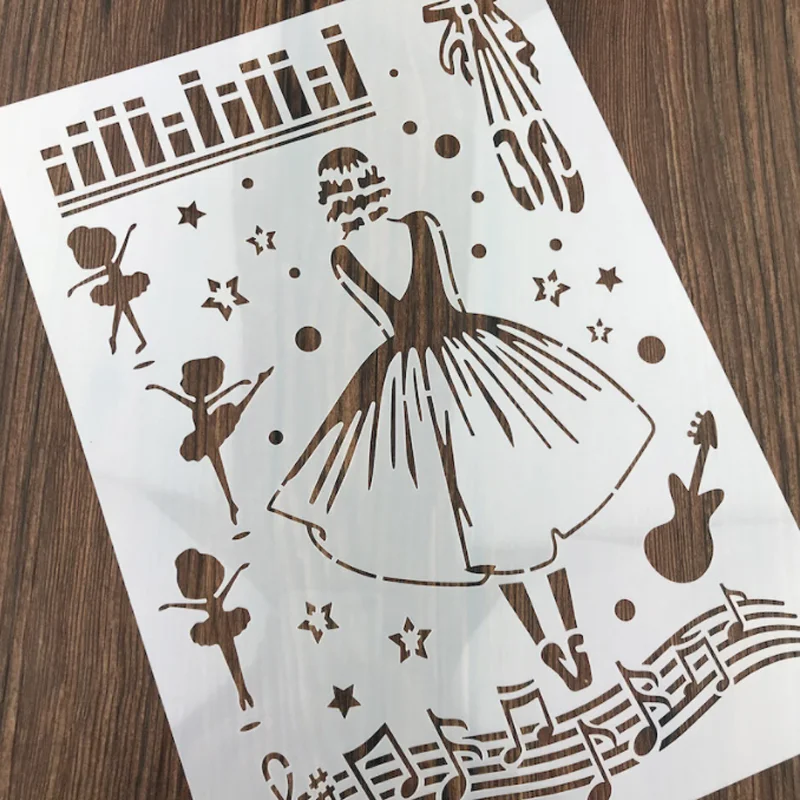 Трафареты с музыкальными фигурами для самостоятельной сборки разукрашения стен