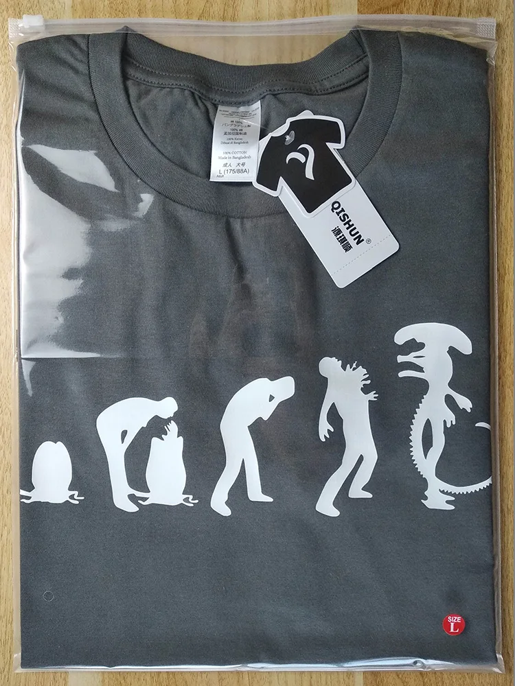 Футболка мужская с принтом Эволюция инопланетянина 100% хлопок 140-A - купить по