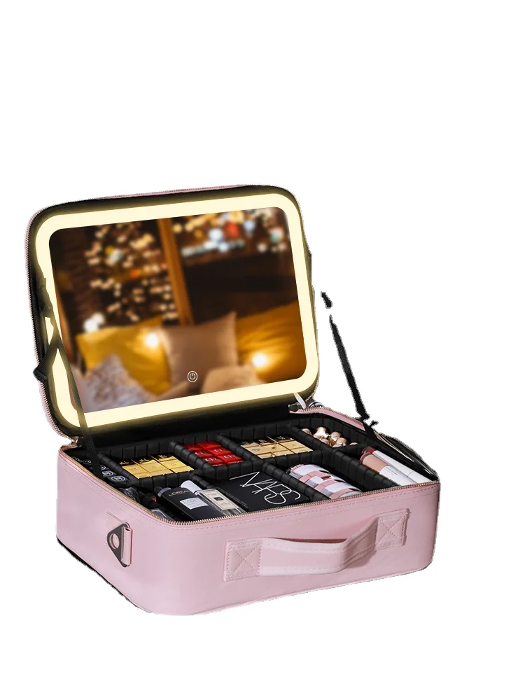 

YY Cosmetic Case with Light Led Cosmetic Bag Battery Portable with Mirror