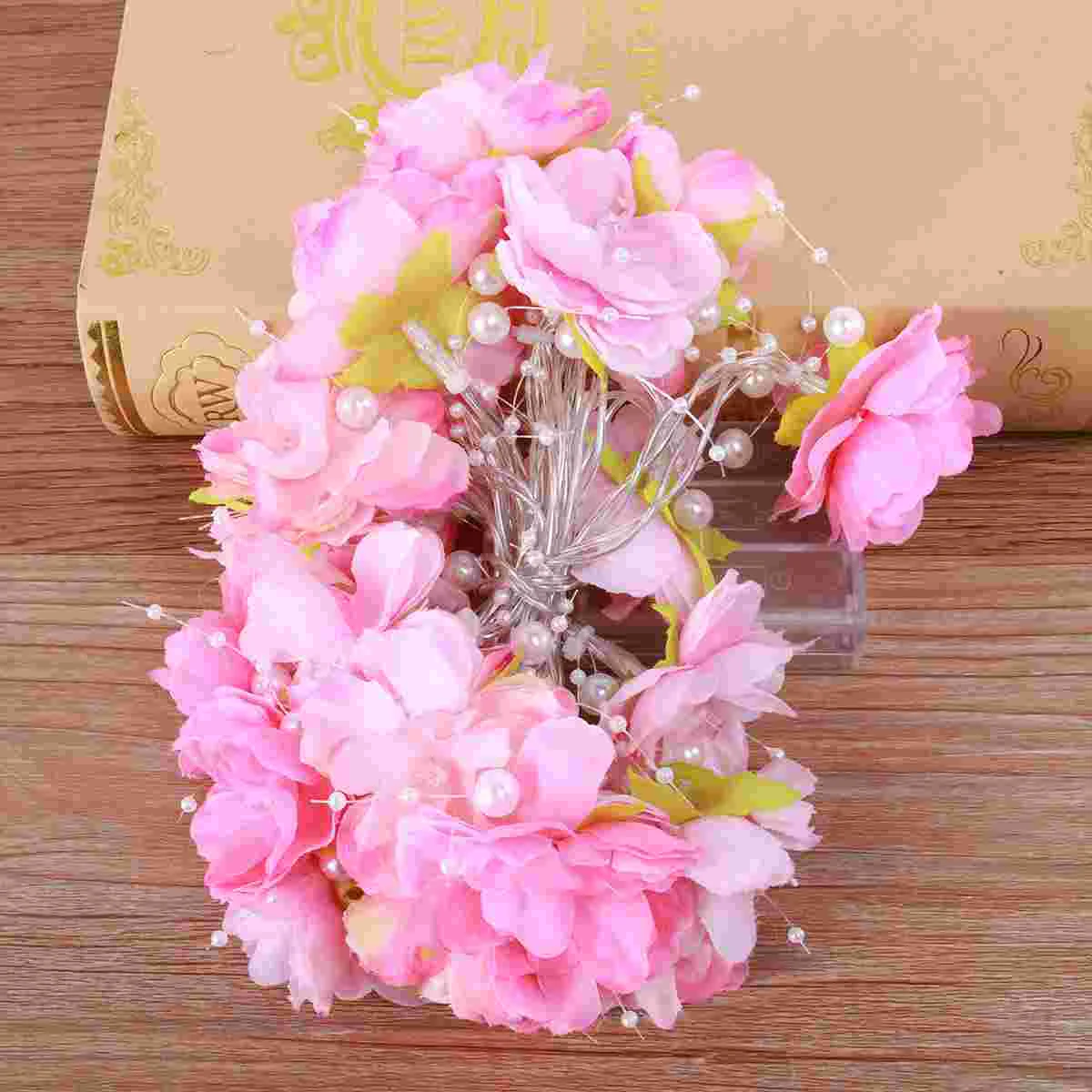 

2m 20 Led Flower Pearl String Lights Fairy Blossom Lights Operated Decorative Lights for Bedroom Indoor Wedding Decoration
