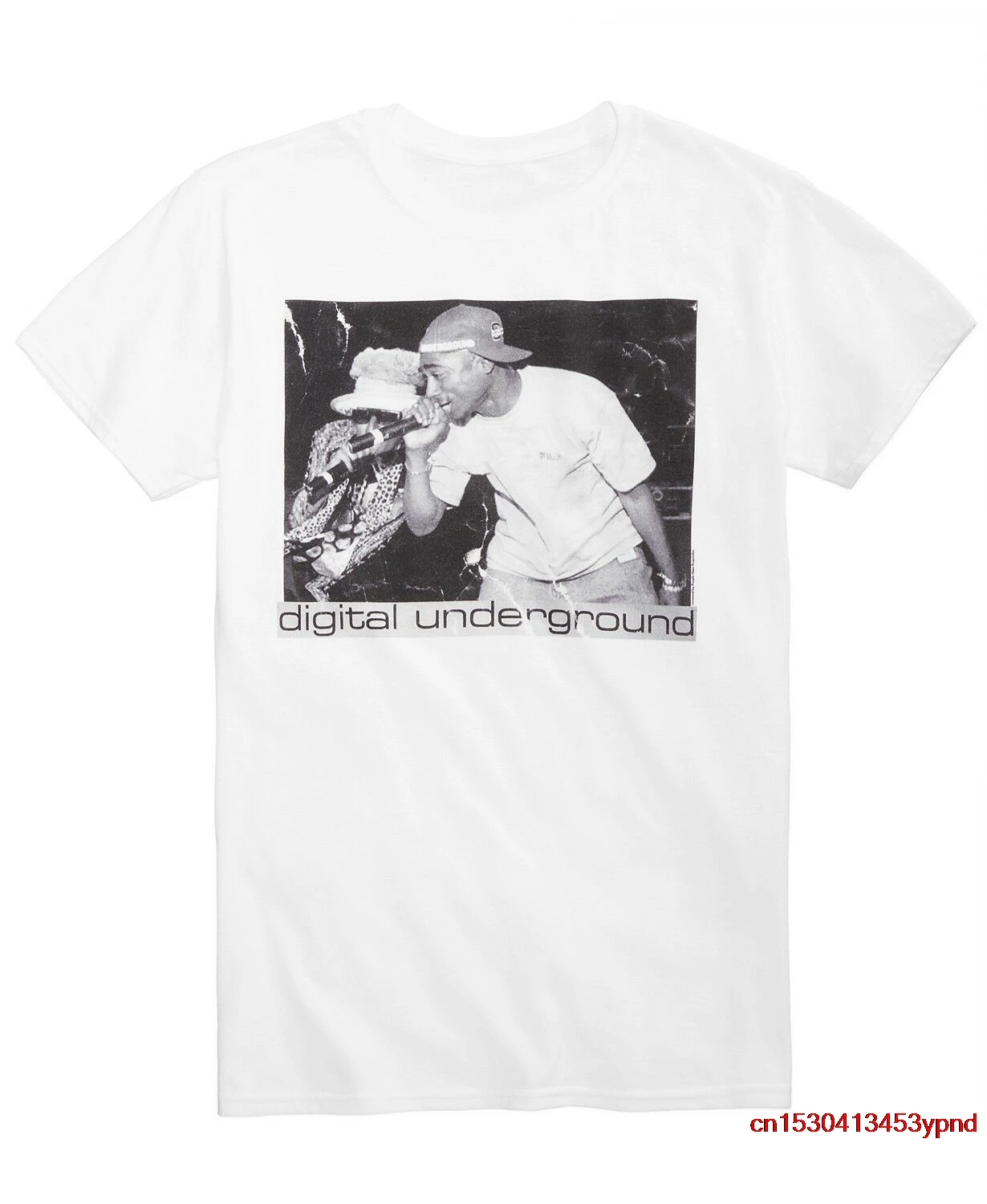 

New World Mens Tupac 2pac White Black Short-Sleeve Crew-Neck Top T-Shirt M Hip Hop tee man's t-shirt