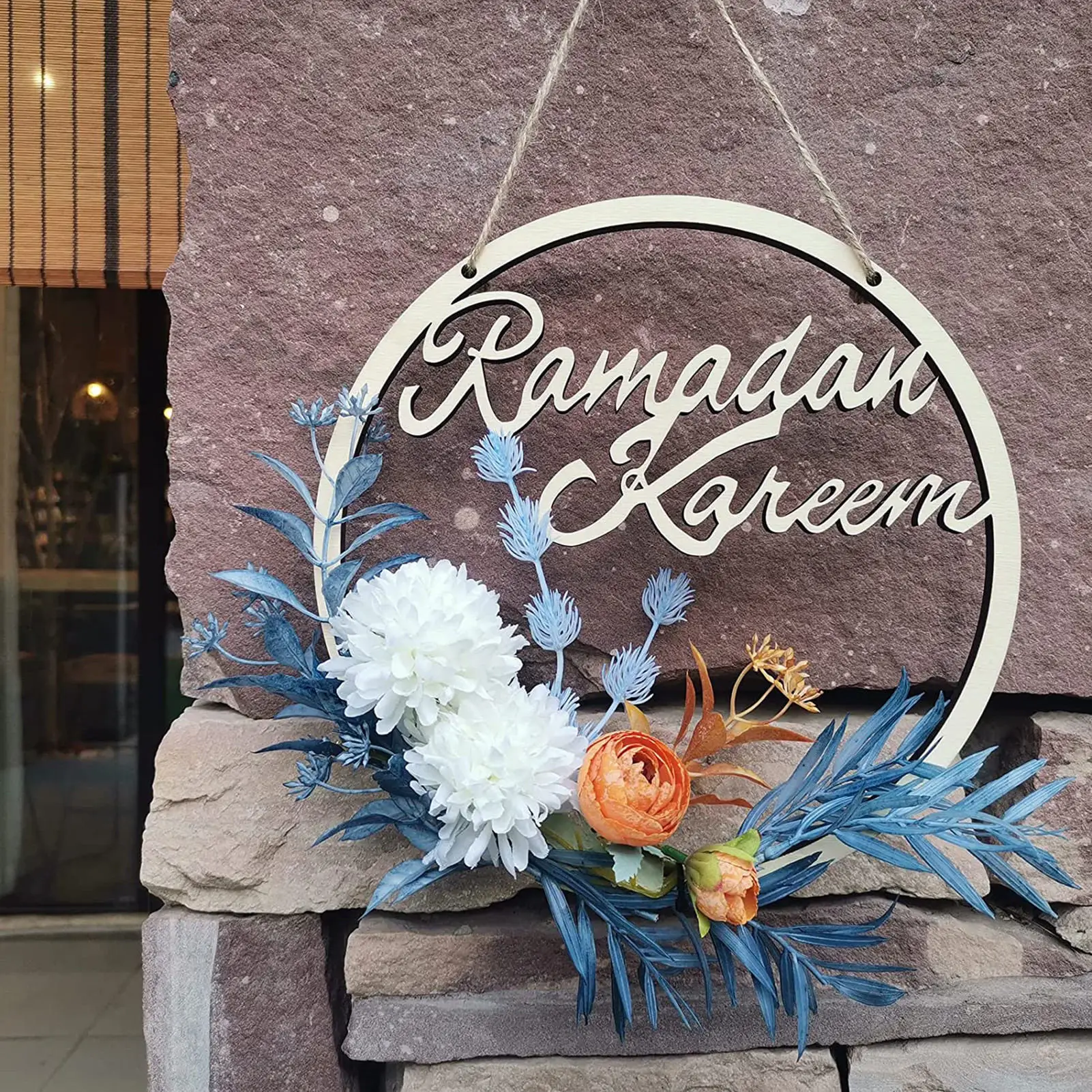 

Рамадан, венки, искусственный весенний цветочный Рамадан, венок для входной двери, стены, окна, украшение для дома