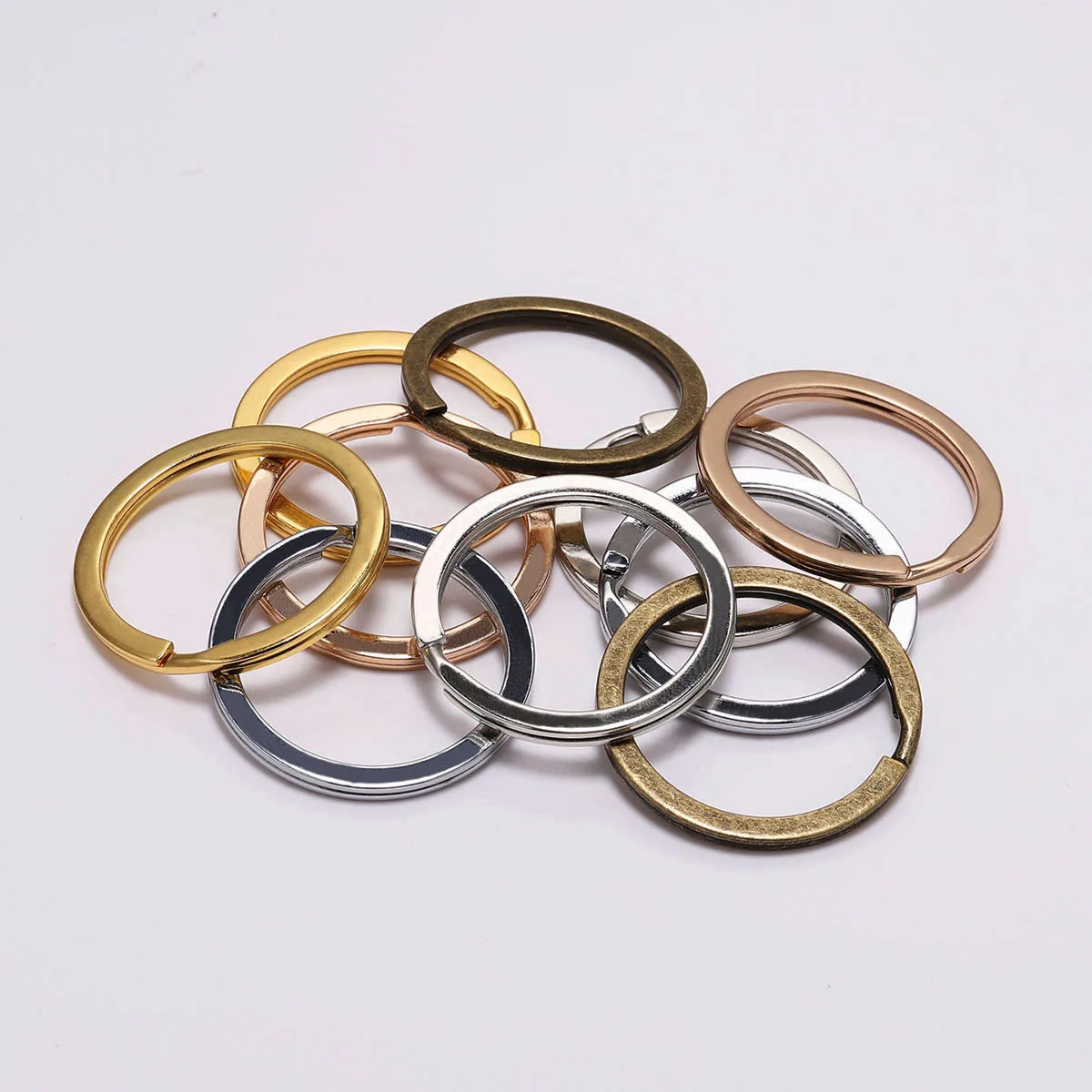 

10pcs/lot 25mm 28mm 30mm Keyring Split Ring Key Ring For Key Chain Keychain Diy Jewelry Making Sleutelhanger Key Rings Wholesale