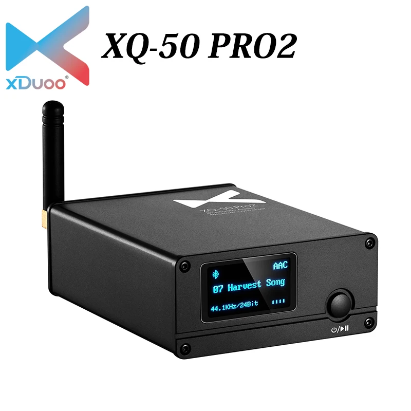 

XDUOO XQ-50 PRO2 ES9018K2M QCC5125 Buletooth 5.1 Bluetooth Audio Receiver Converter Coaxial/Optical Output USB DAC