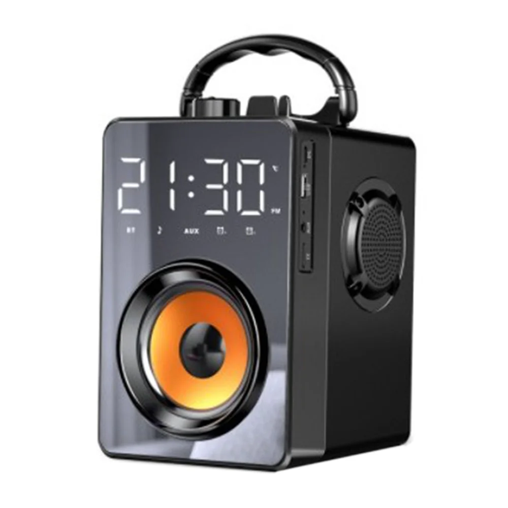 

H3 Bass Bluetooth Speakers Portable Column High Power 3D Stereo Subwoofer Music Center Support AUX TF FM Radio (Black)