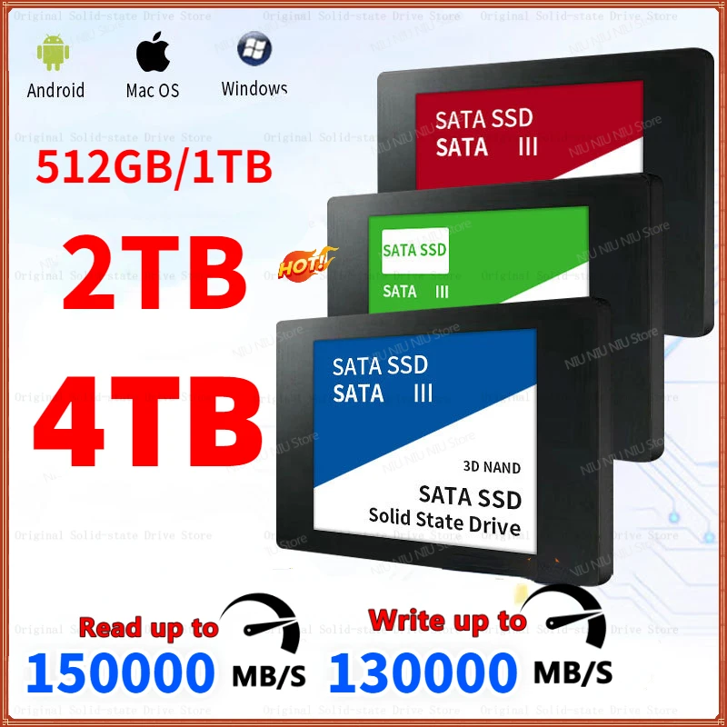 

2.5 Inch SATA.3 SSD 8TB 2TB Hard Drive Disk Sata 2.5 Inch 4TB Ssd TLC 500MB/S Internal Solid State Drives For Laptop Desktop PS4