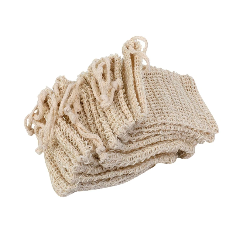 

200 Pack Natural Sisal Soap Bag Exfoliating Soap Saver Pouch Holder