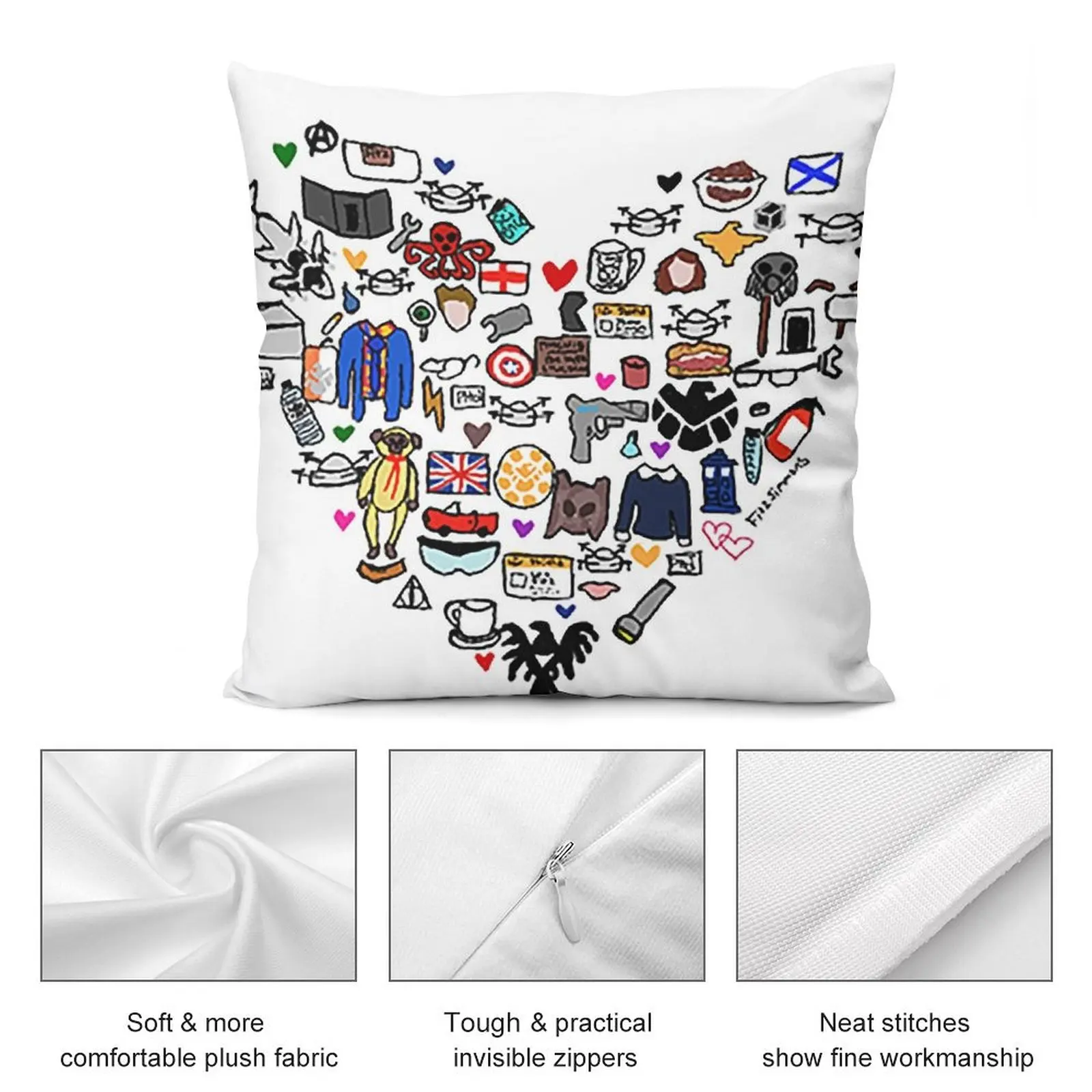 Декоративная подушка в форме сердца фитзсиммонс рождественские украшения для