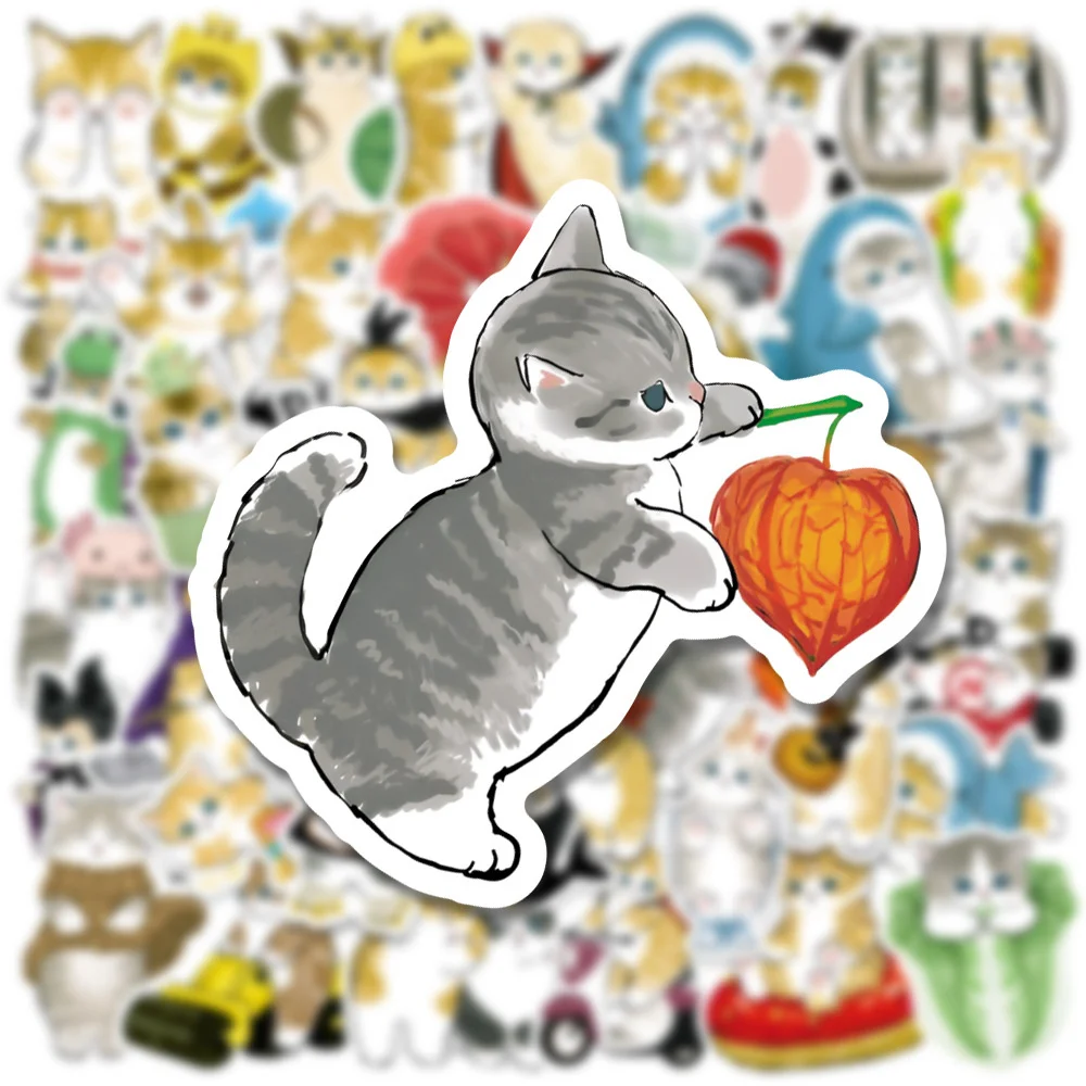 

10/30/50PCS New Cat Animal Sticker Pack Cartoon Creative Animation Kids Luggage Table Car Chair Decoration Waterproof Wholesale