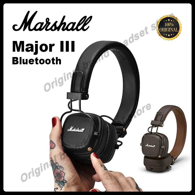 Original Marshall Major III Wireless Bluetooth Headphones rock Deep Bass Foldable Sport Gaming Music Headset with Microphone