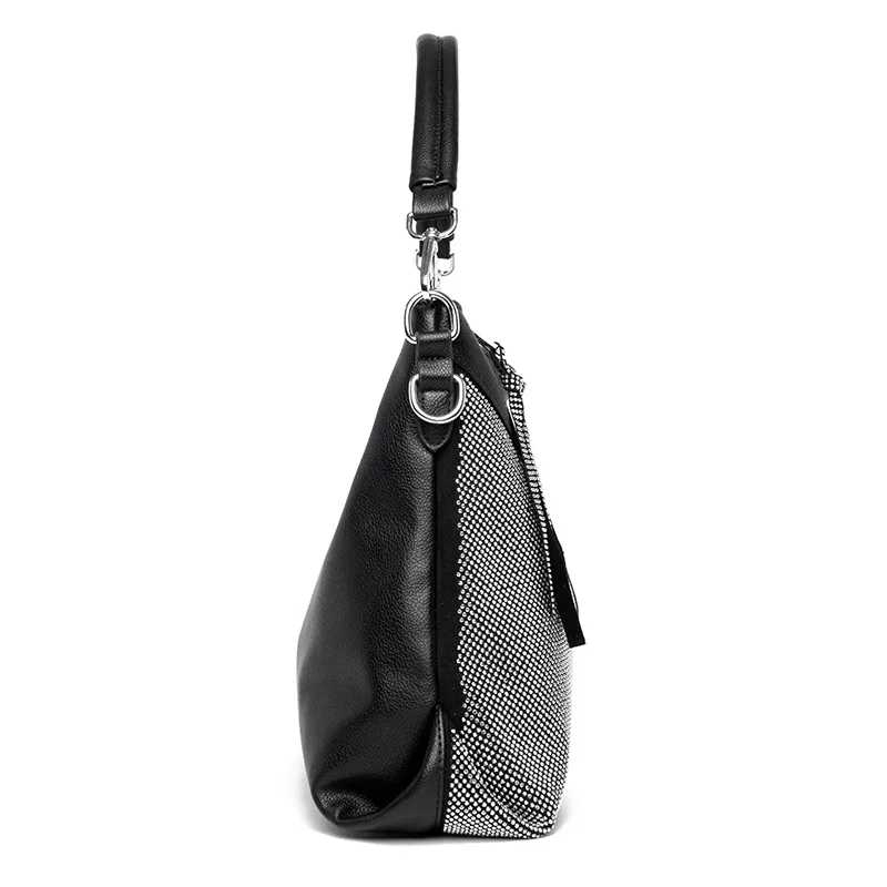 

Дизайнерская Женская сумочка, модные сумки на плечо со стразами, вместительные дамские тоуты, мессенджеры через плечо из мягкой кожи